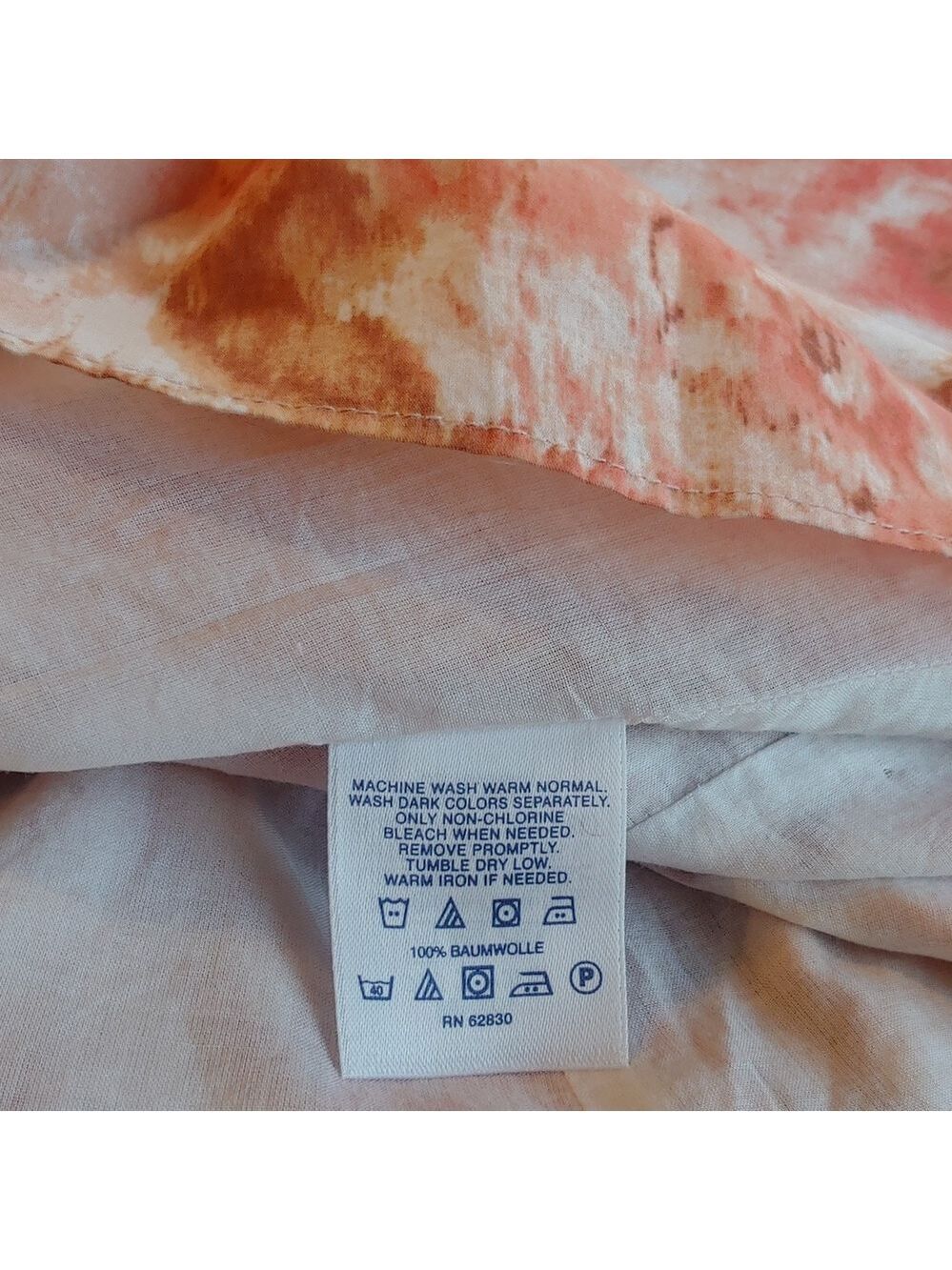 Lands' End New Cotton Floral Dress with Wrap V-Neck in Peach Multi size 14 NWT - Picture 14 of 16